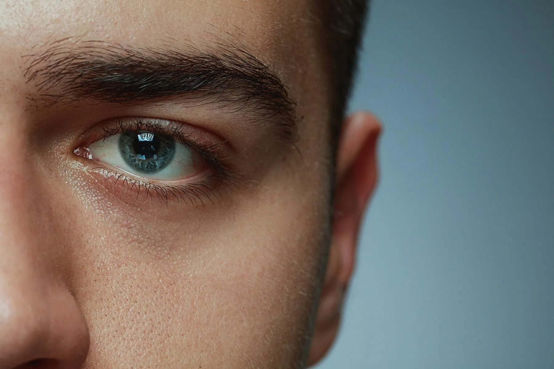 man eye skincare result